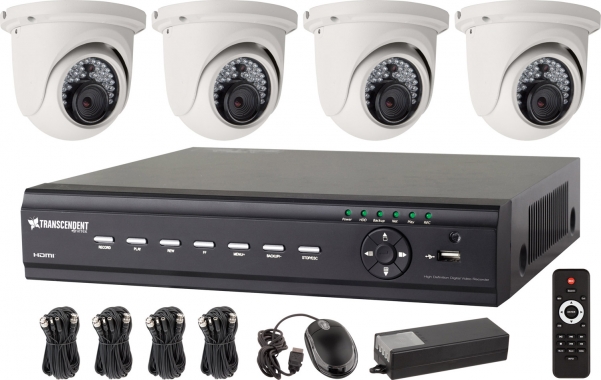 4 HD security cameras with 8 channel DVR