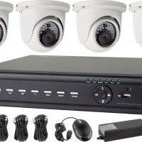 4 HD security cameras with 8 channel DVR